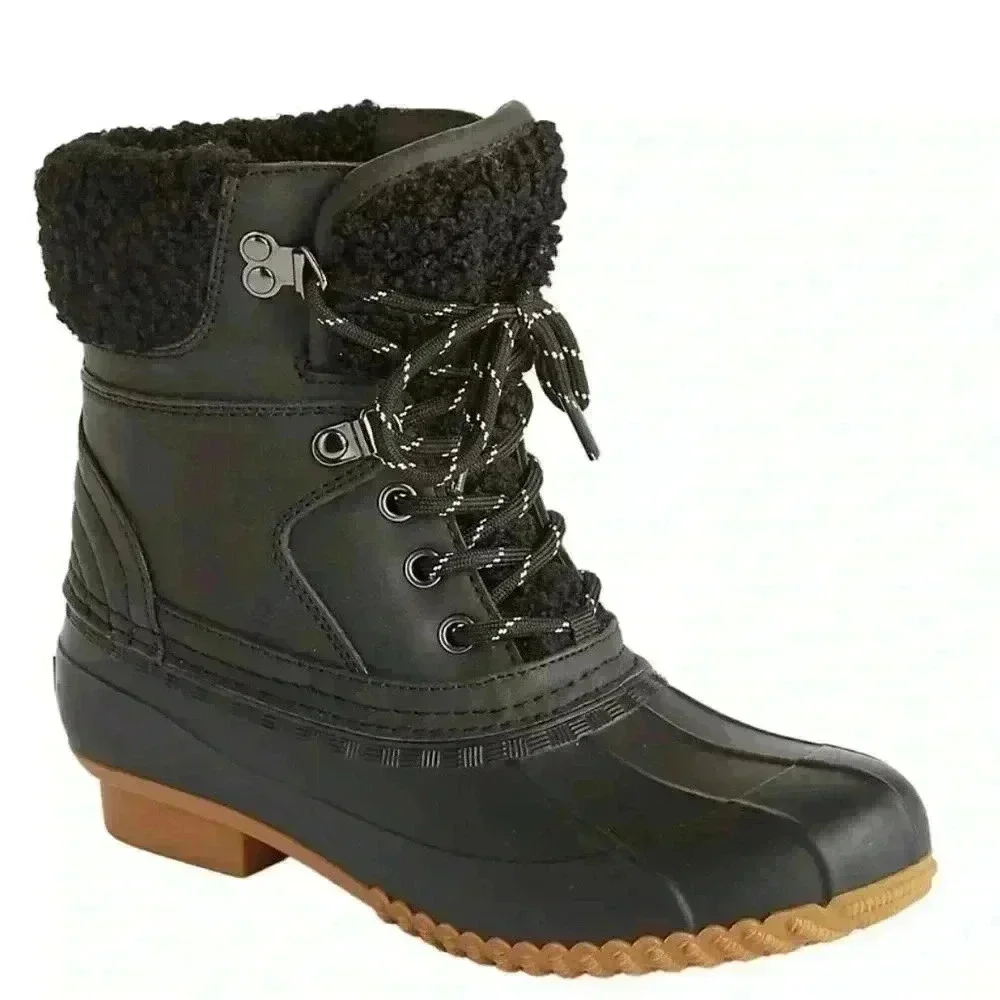 Tommy Hilfiger Duck Boots. New With Tags. Womens Size 6. Black - Picture 2 of 7